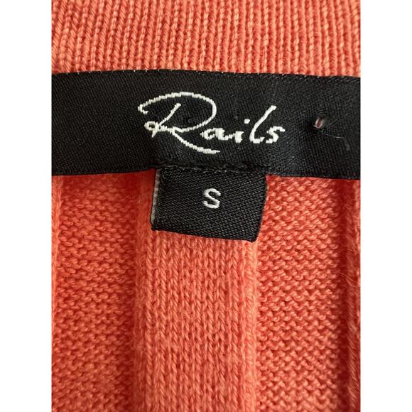 RAILS Ashley Coral Ribbed Knit Sweater Stretch Midi Dress - Picture 10 of 15